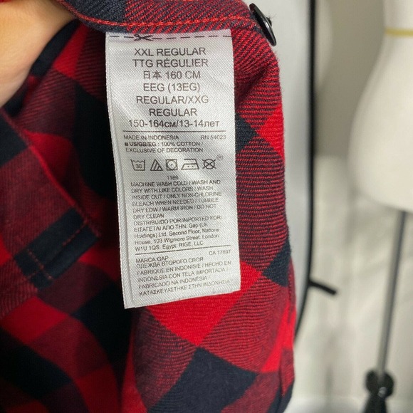 Gap Kids Boy's Flannel Collared Shirt Size XXL NWT - Picture 6 of 6